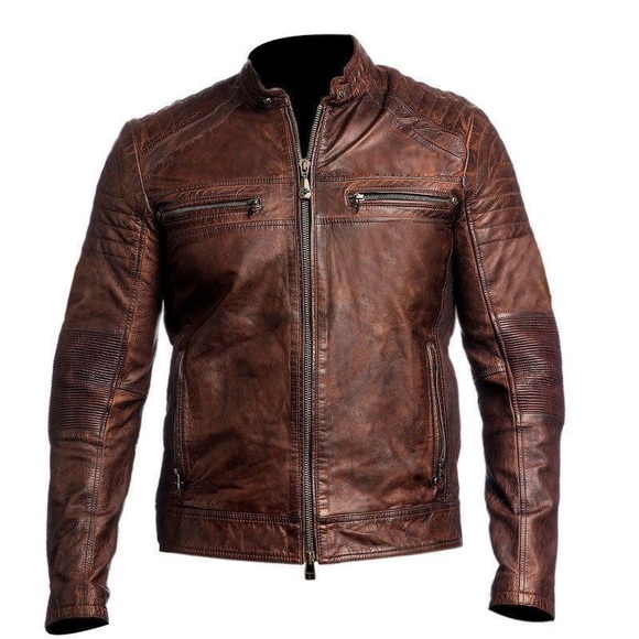Film Jackets Other - Men’s Vintage Motorcycle Distressed Leather Jacket